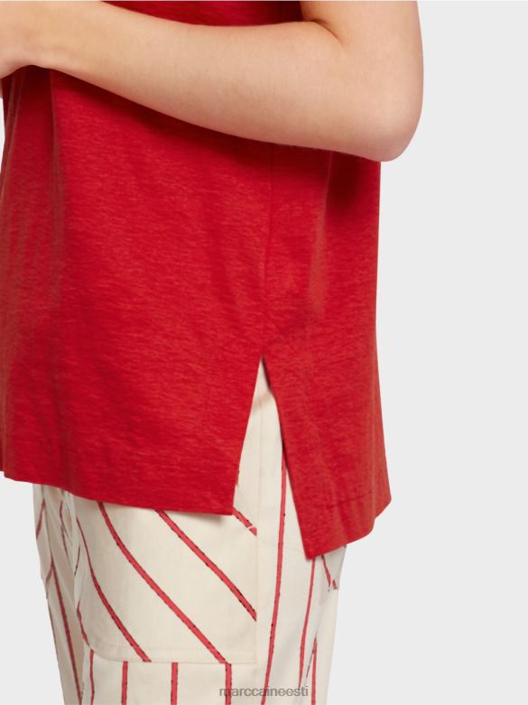 Marc Cain Riietus linasegust t-särk J8DT1377 sügav punane