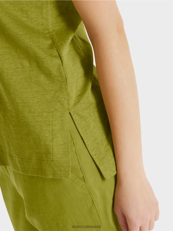 Marc Cain Riietus linasegust t-särk J8DT1398 sügav oliiviroheline