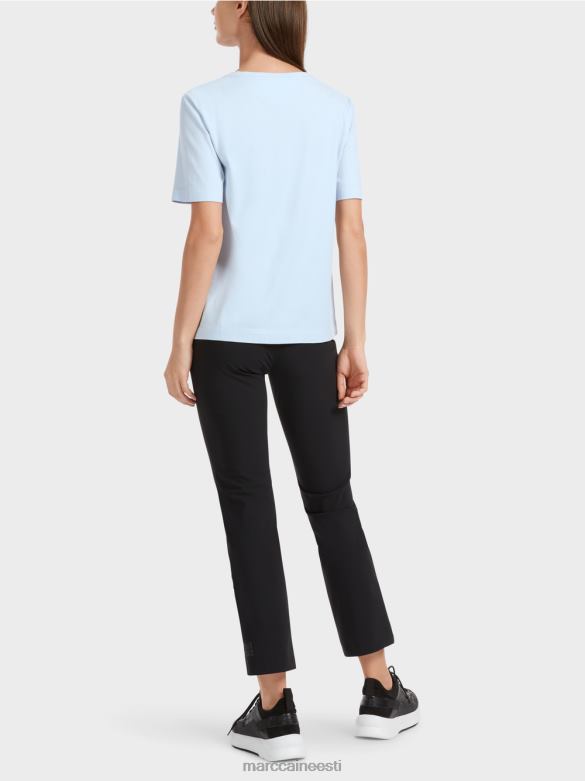 Marc Cain Riietus litrite motiiviga t-särk J8DT1301 pehme pulber sinine