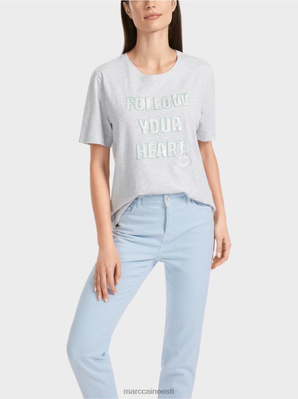 Marc Cain Riietus litrite motiiviga t-särk J8DT1310 hõbehall