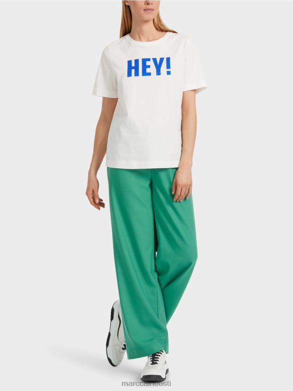 Marc Cain Riietus "mõtle koos ümber" säraga t-särk J8DT1229 määrdunudvalge