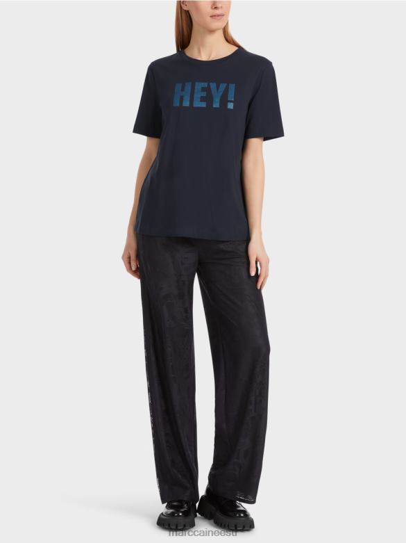 Marc Cain Riietus \"mõtle koos ümber\" säraga t-särk J8DT1240 kesköösinine