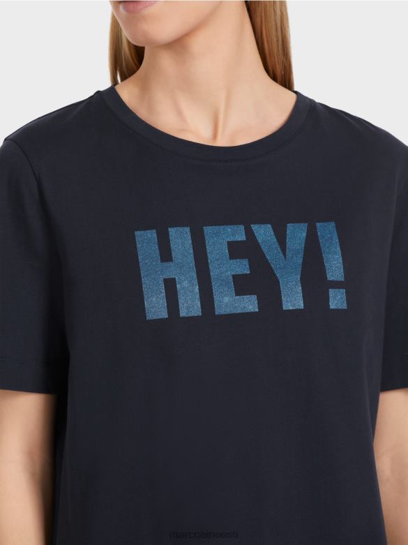 Marc Cain Riietus \"mõtle koos ümber\" säraga t-särk J8DT1240 kesköösinine
