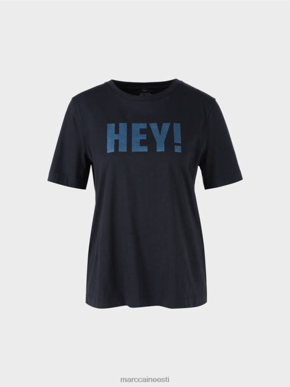 Marc Cain Riietus \"mõtle koos ümber\" säraga t-särk J8DT1240 kesköösinine