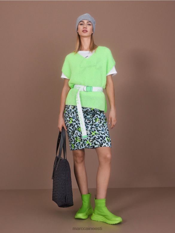 Marc Cain Riietus \"mõtle koos ümber\" säraga t-särk J8DT1304 määrdunudvalge