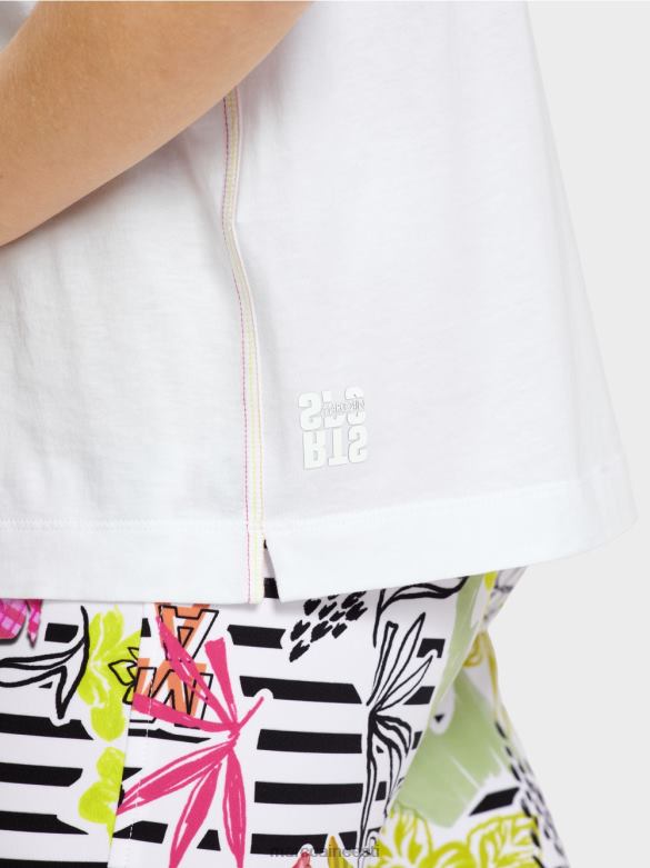 Marc Cain Riietus mai tai retseptitrükiga t-särk J8DT1385 valge