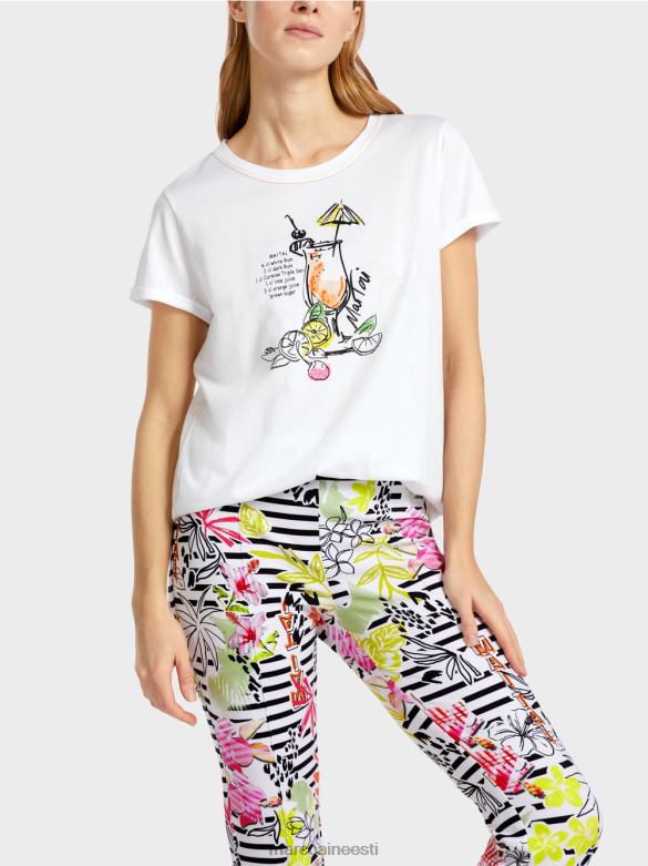 Marc Cain Riietus mai tai retseptitrükiga t-särk J8DT1385 valge