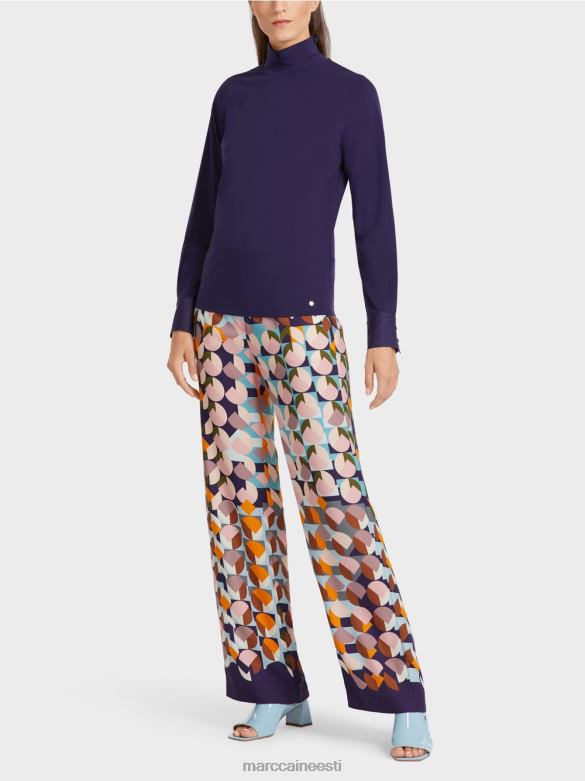 Marc Cain Riietus mansettidega varrukatega t-särk J8DT1458 kuninglik lilla