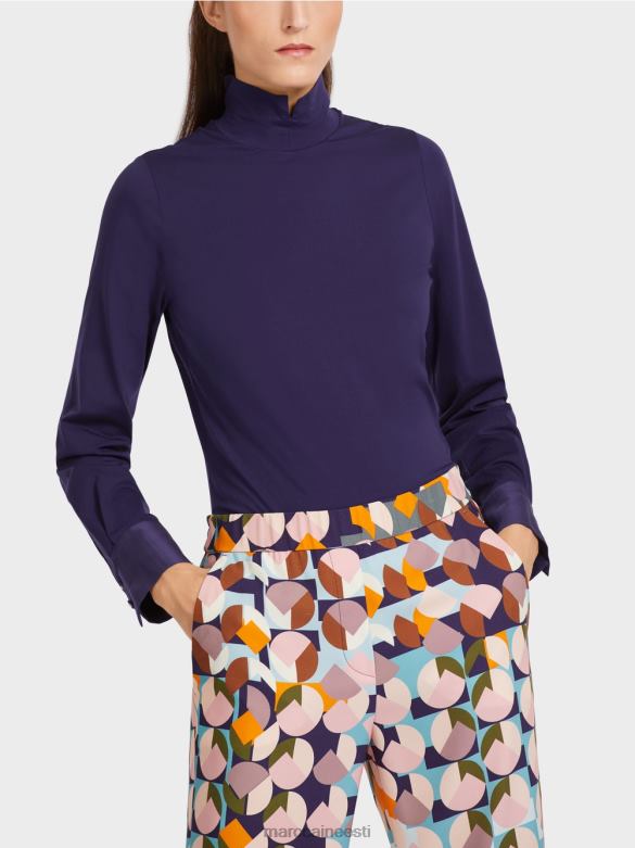 Marc Cain Riietus mansettidega varrukatega t-särk J8DT1458 kuninglik lilla