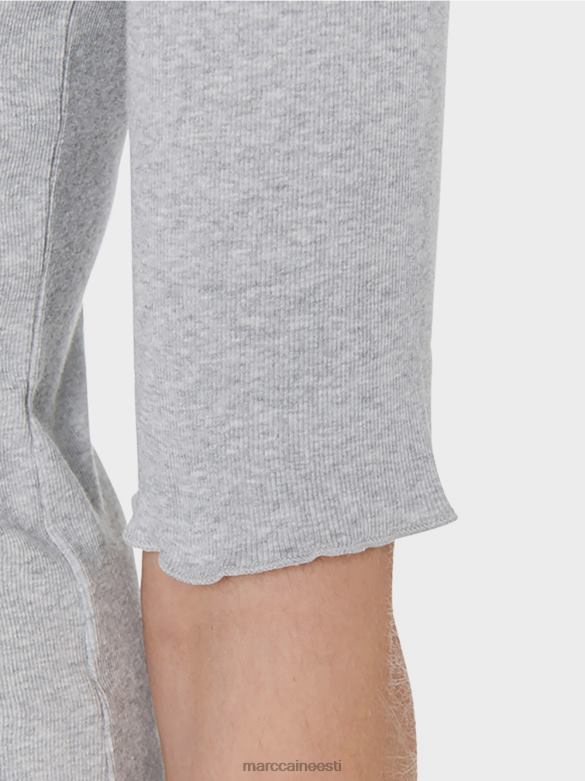 Marc Cain Riietus ümara kraega lühikeste varrukatega särk J8DT1488 hall