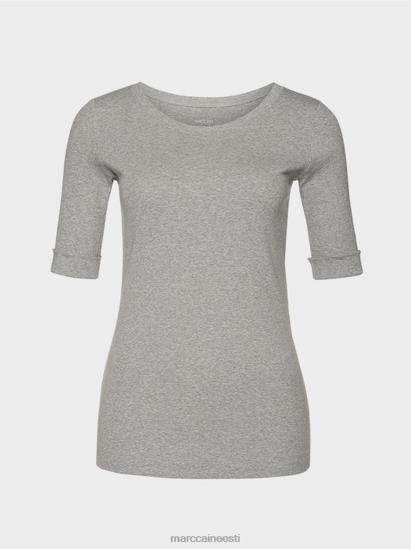 Marc Cain Riietus ümara kraega lühikeste varrukatega särk J8DT1488 hall