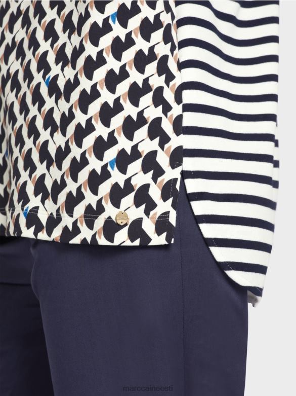 Marc Cain Riietus mustriga segu soonik T-särk J8DT1355 kesköösinine