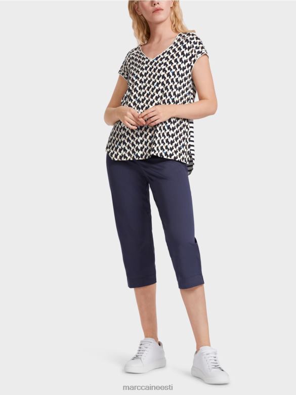 Marc Cain Riietus mustriga segu soonik T-särk J8DT1355 kesköösinine