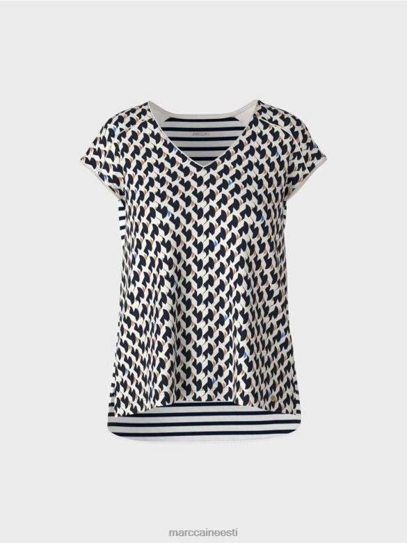 Marc Cain Riietus mustriga segu soonik T-särk J8DT1355 kesköösinine