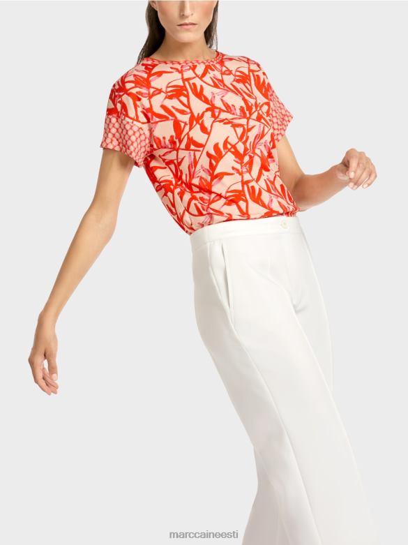 Marc Cain Riietus mustriga t-särk J8DT1423 särav päevitus