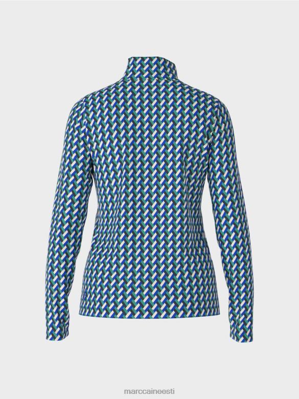 Marc Cain Riietus mustriline püstkraega t-särk J8DT1231 emailiga