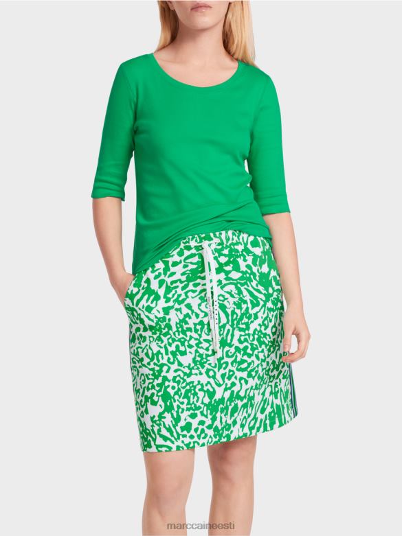 Marc Cain Riietus naiseliku dekolteeosaga t-särk J8DT1364 särav basiiliku leht