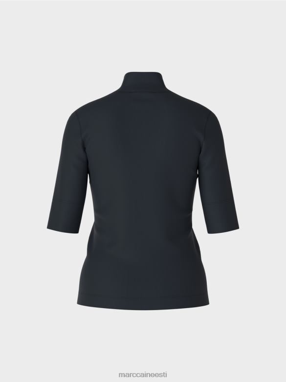 Marc Cain Riietus püstkrae ja 3/4-varrukatega särk J8DT1230 kesköösinine