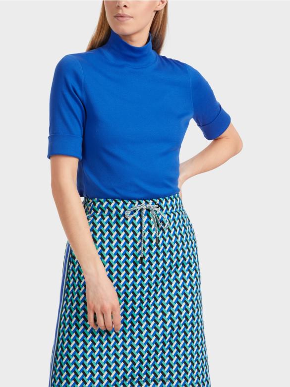 Marc Cain Riietus püstkrae ja 3/4-varrukatega särk J8DT1232 särav kuninglik sinine