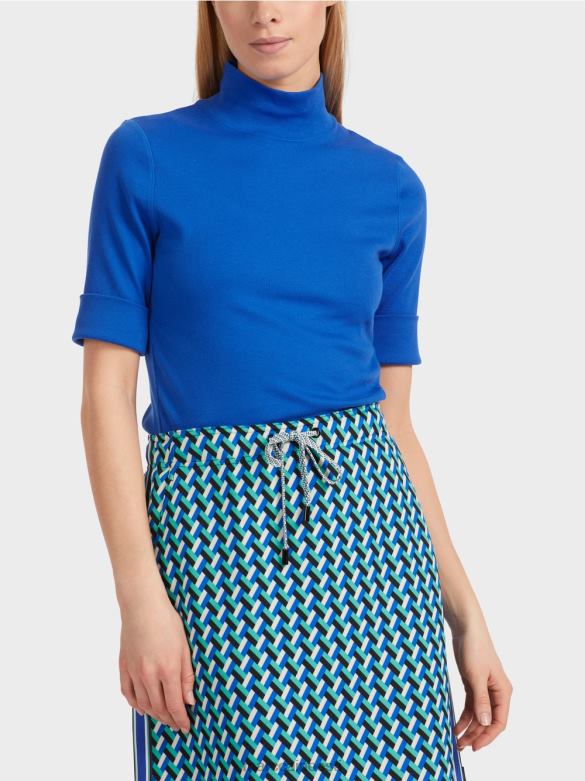 Marc Cain Riietus püstkrae ja 3/4-varrukatega särk J8DT1232 särav kuninglik sinine