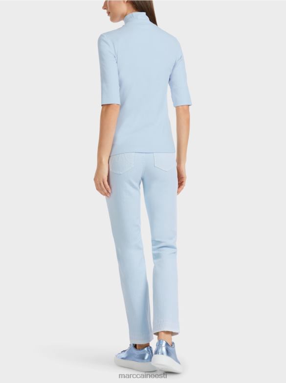 Marc Cain Riietus püstkrae ja 3/4-varrukatega särk J8DT1297 pehme pulber sinine
