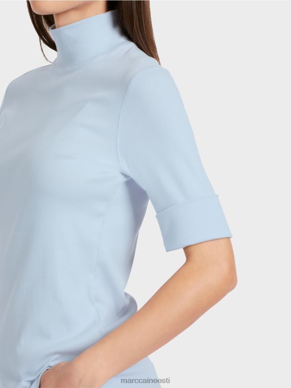 Marc Cain Riietus püstkrae ja 3/4-varrukatega särk J8DT1297 pehme pulber sinine