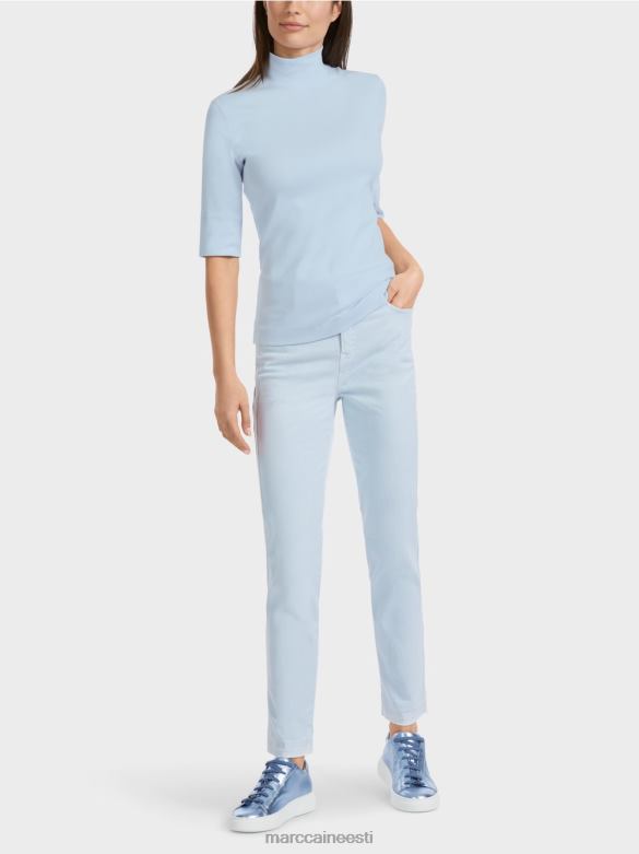 Marc Cain Riietus püstkrae ja 3/4-varrukatega särk J8DT1297 pehme pulber sinine