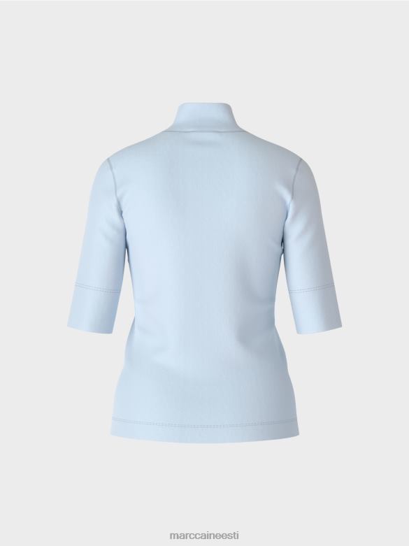 Marc Cain Riietus püstkrae ja 3/4-varrukatega särk J8DT1297 pehme pulber sinine