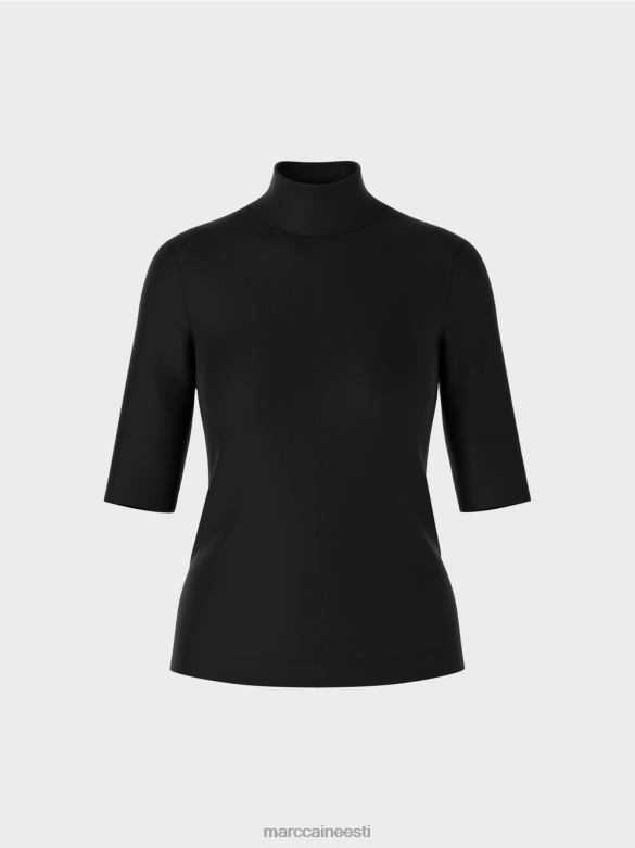 Marc Cain Riietus püstkrae ja 3/4-varrukatega särk J8DT1311 must