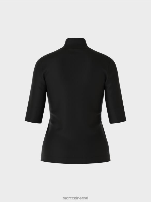 Marc Cain Riietus püstkrae ja 3/4-varrukatega särk J8DT1311 must