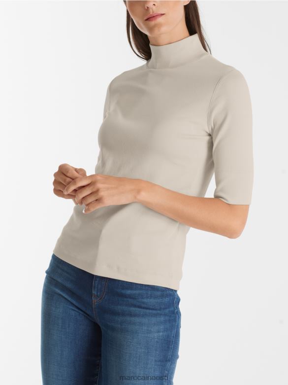 Marc Cain Riietus püstkrae ja 3/4-varrukatega särk J8DT1312 pehme kuukivi