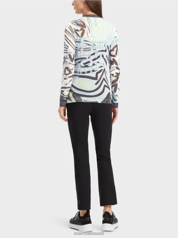 Marc Cain Riietus painduv tüllist pikkade varrukatega särk J8DT1306 pehme pulber sinine