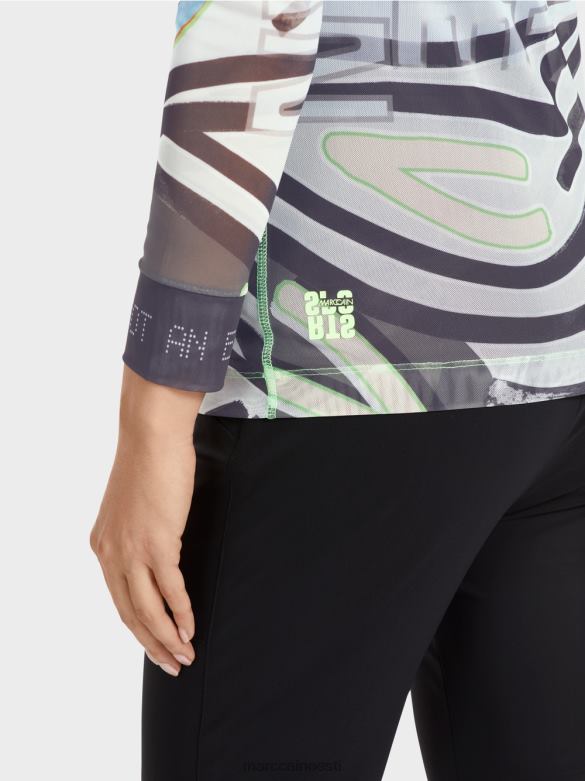 Marc Cain Riietus painduv tüllist pikkade varrukatega särk J8DT1306 pehme pulber sinine