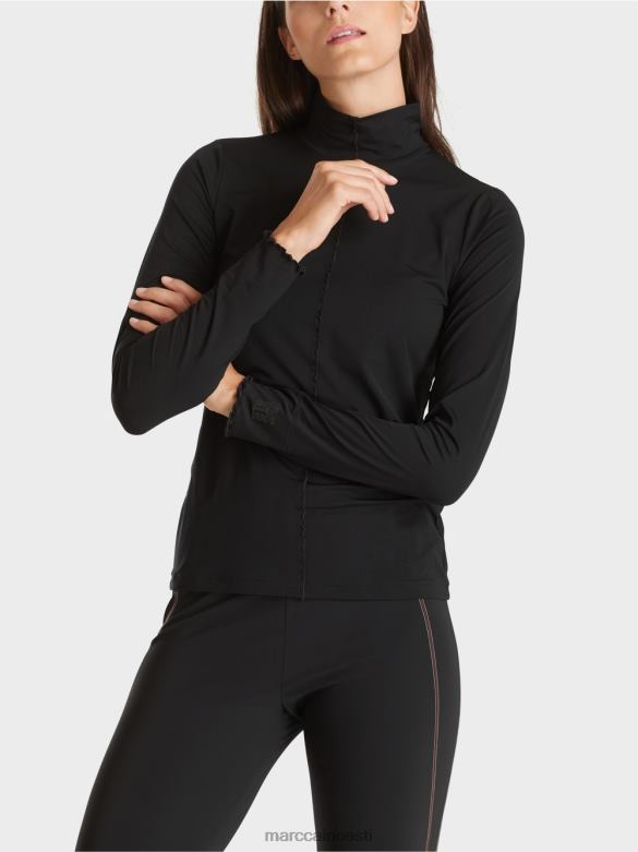 Marc Cain Riietus pikkade varrukatega püstkraega särk J8DT1266 must