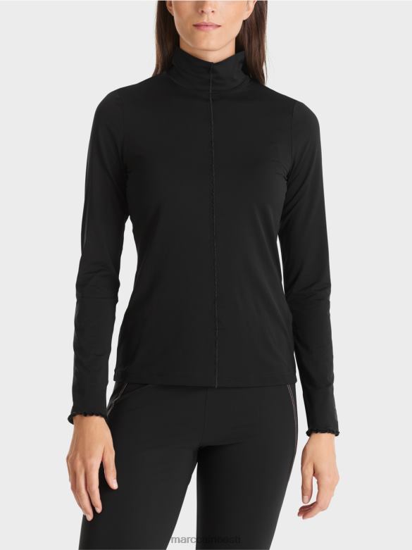 Marc Cain Riietus pikkade varrukatega püstkraega särk J8DT1266 must