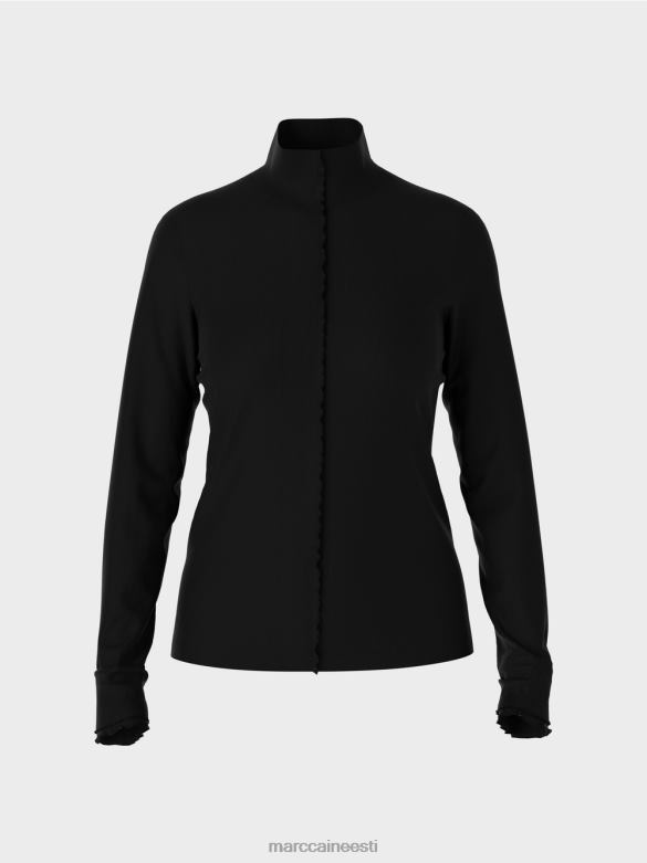 Marc Cain Riietus pikkade varrukatega püstkraega särk J8DT1266 must