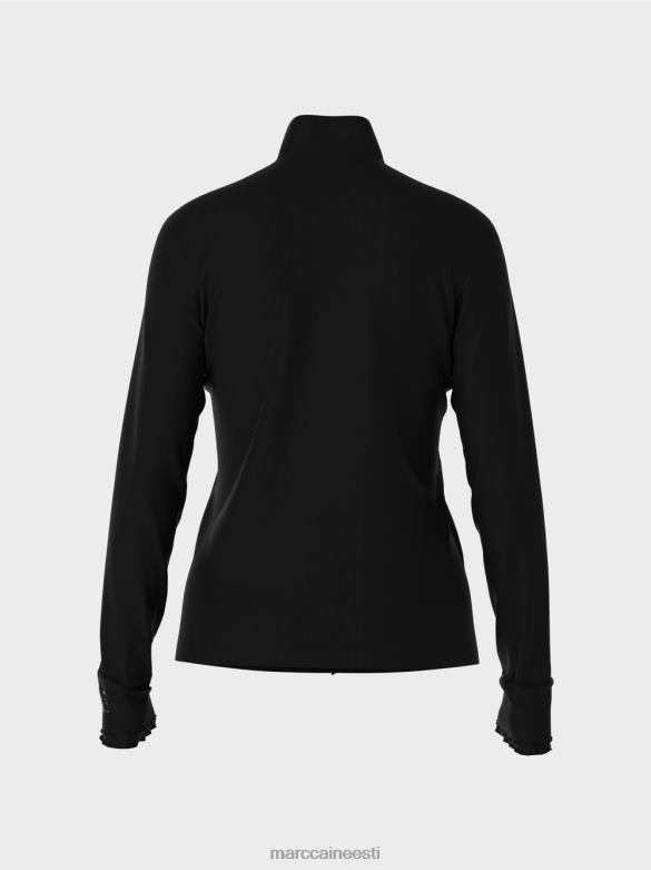 Marc Cain Riietus pikkade varrukatega püstkraega särk J8DT1266 must