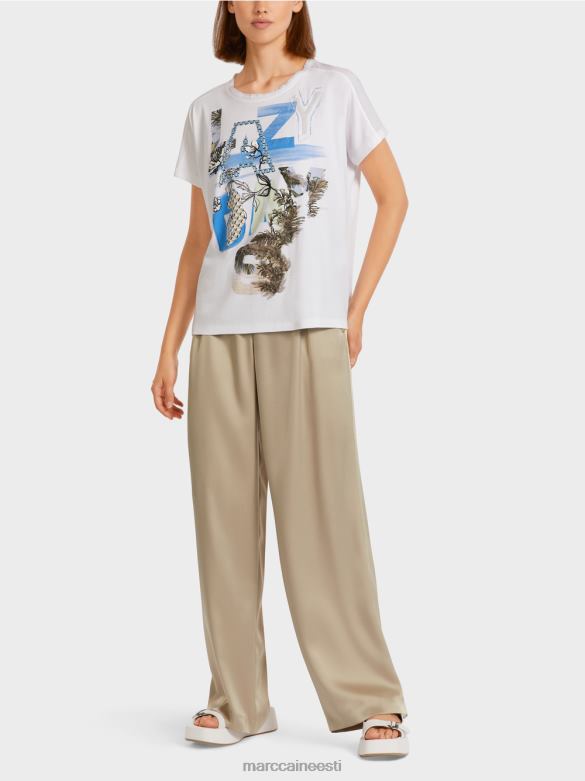 Marc Cain Riietus puuvillane kimono top J8DT1416 taevasinine