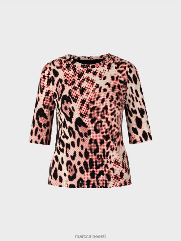 Marc Cain Riietus puuvillase soonikuga särk leo disainiga J8DT1256 campari