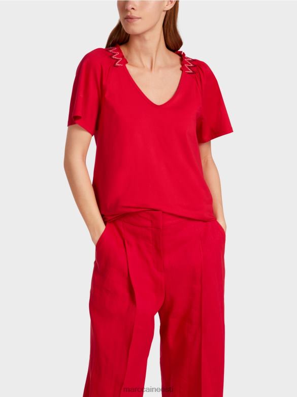 Marc Cain Riietus raglaaniga t-särk J8DT1375 sügav punane
