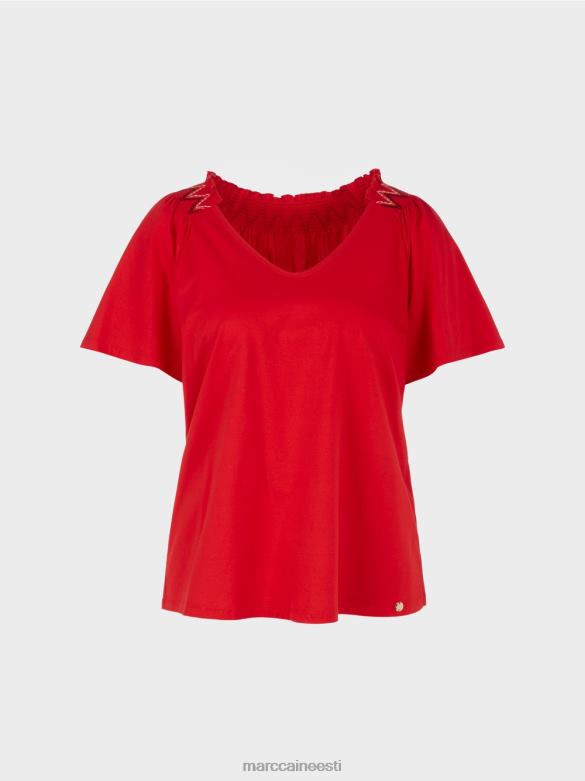 Marc Cain Riietus raglaaniga t-särk J8DT1375 sügav punane