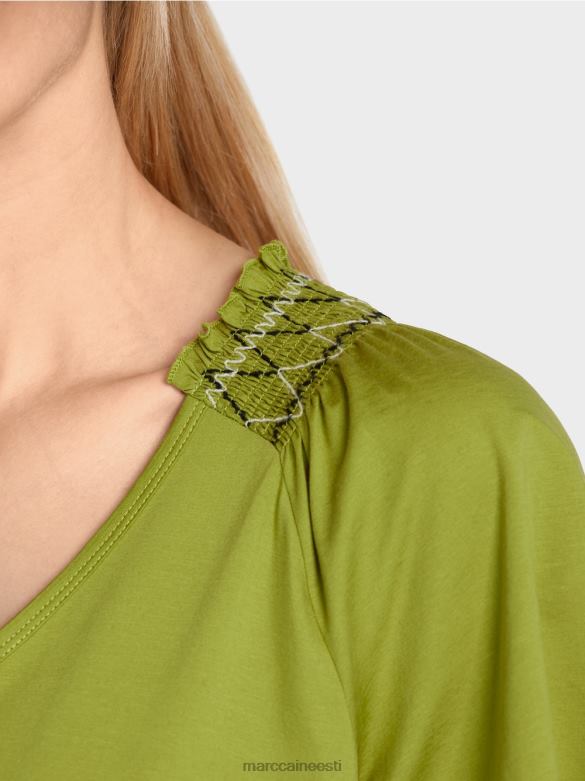 Marc Cain Riietus raglaaniga t-särk J8DT1404 sügav oliiviroheline