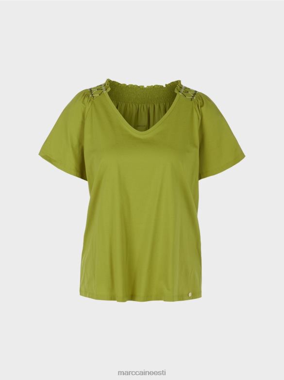 Marc Cain Riietus raglaaniga t-särk J8DT1404 sügav oliiviroheline