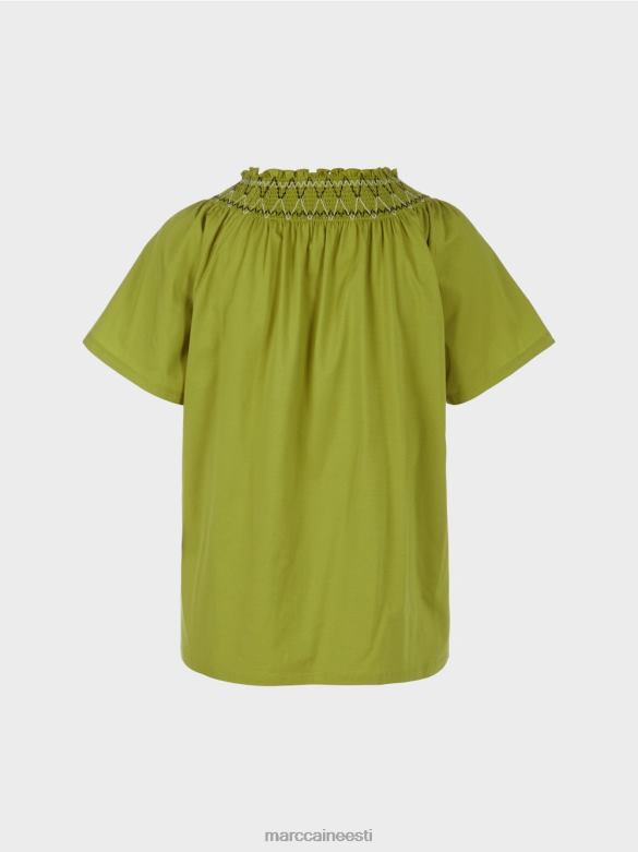 Marc Cain Riietus raglaaniga t-särk J8DT1404 sügav oliiviroheline