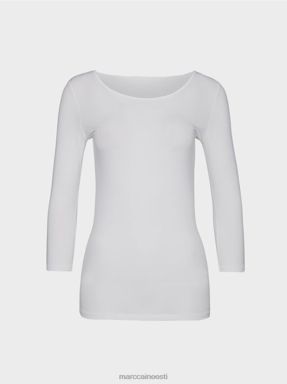 Marc Cain Riietus äärmiselt õrn pikkade varrukatega särk J8DT1481 valge