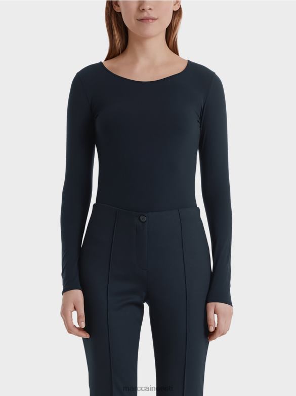 Marc Cain Riietus õrn pikkade varrukatega särk J8DT1474 kesköösinine