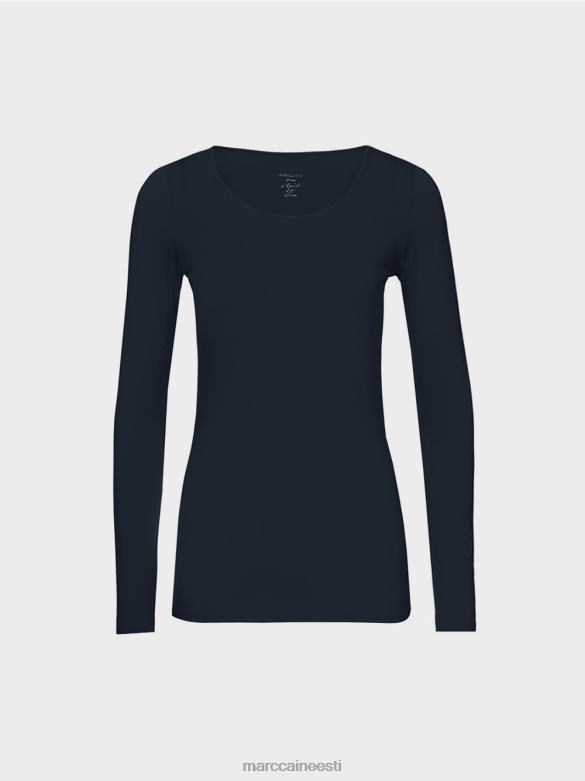 Marc Cain Riietus õrn pikkade varrukatega särk J8DT1474 kesköösinine