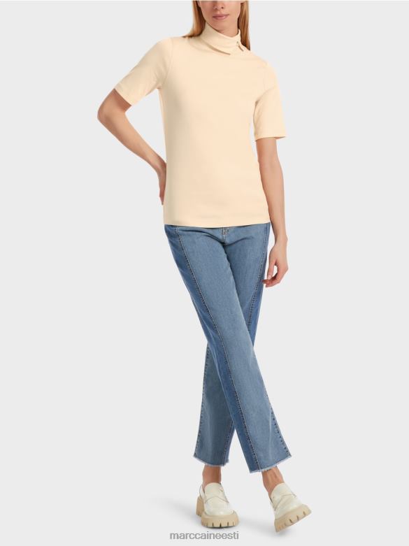 Marc Cain Riietus rullkaelusega t-särk J8DT1282 tume kreem