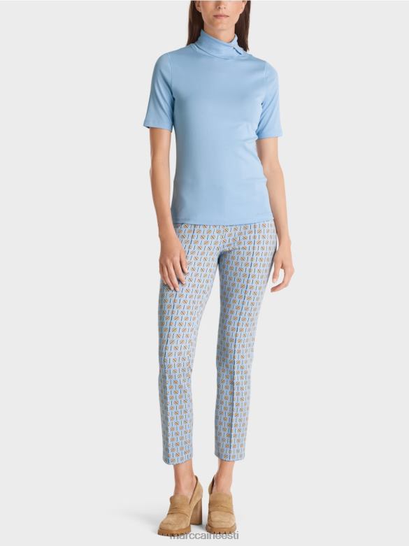 Marc Cain Riietus rullkaelusega t-särk J8DT1283 tume suvetaevas