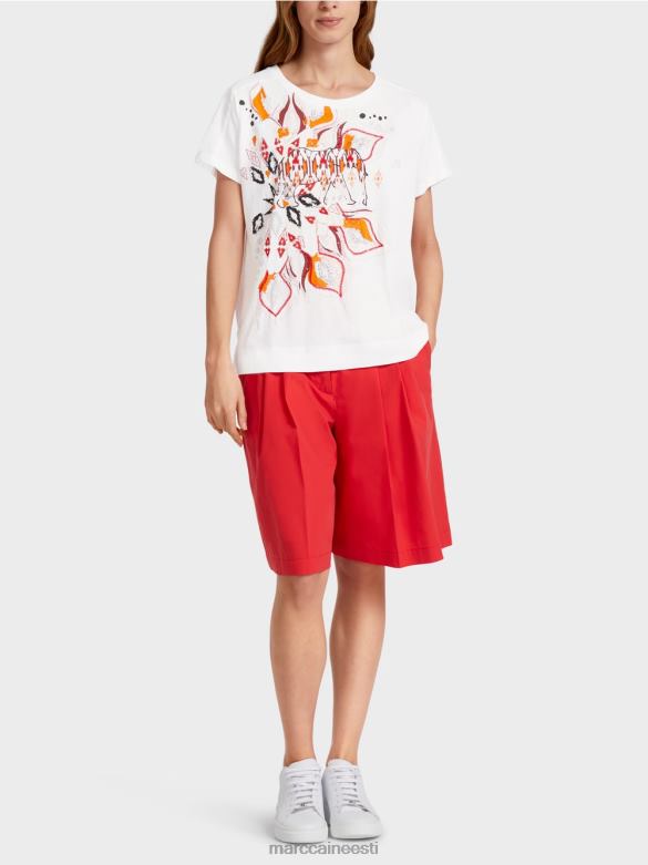 Marc Cain Riietus segamaterjalidest t-särk J8DT1373 valge